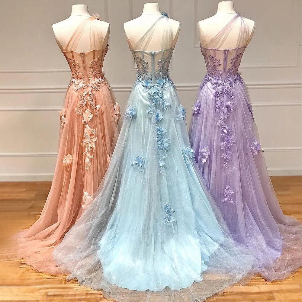 2025 Black One Shoulder Long Prom Dresses for Women - Elegant Formal Evening Gown with High Slit - Perfect for Homecoming, Ball, Wedding & Special Occasions