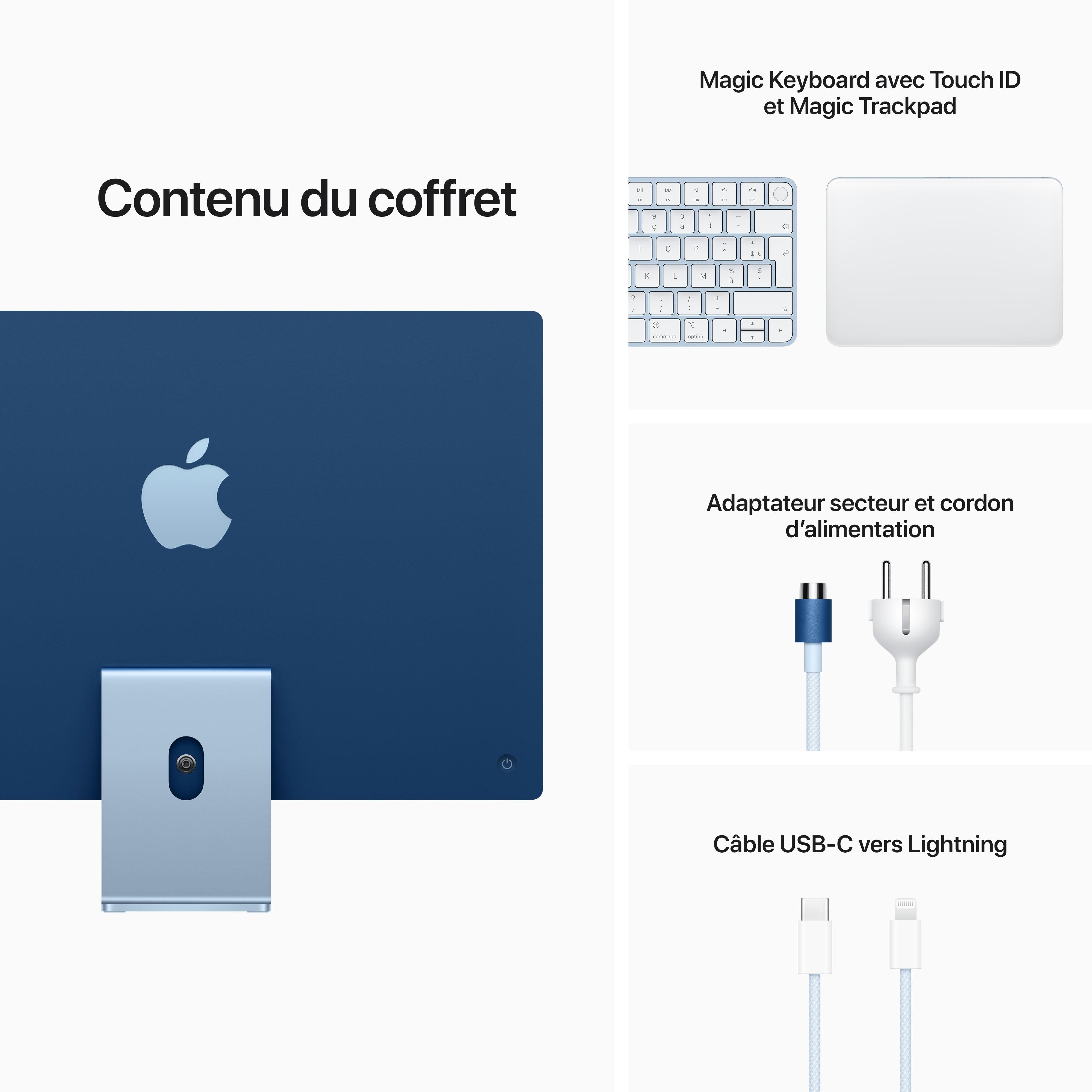 24-inch iMac with 4.5K Retina Display - Apple M1 Chip (8-Core CPU & GPU) 512GB SSD in Blue - Perfect for Home Office, Graphic Design & Creative Work