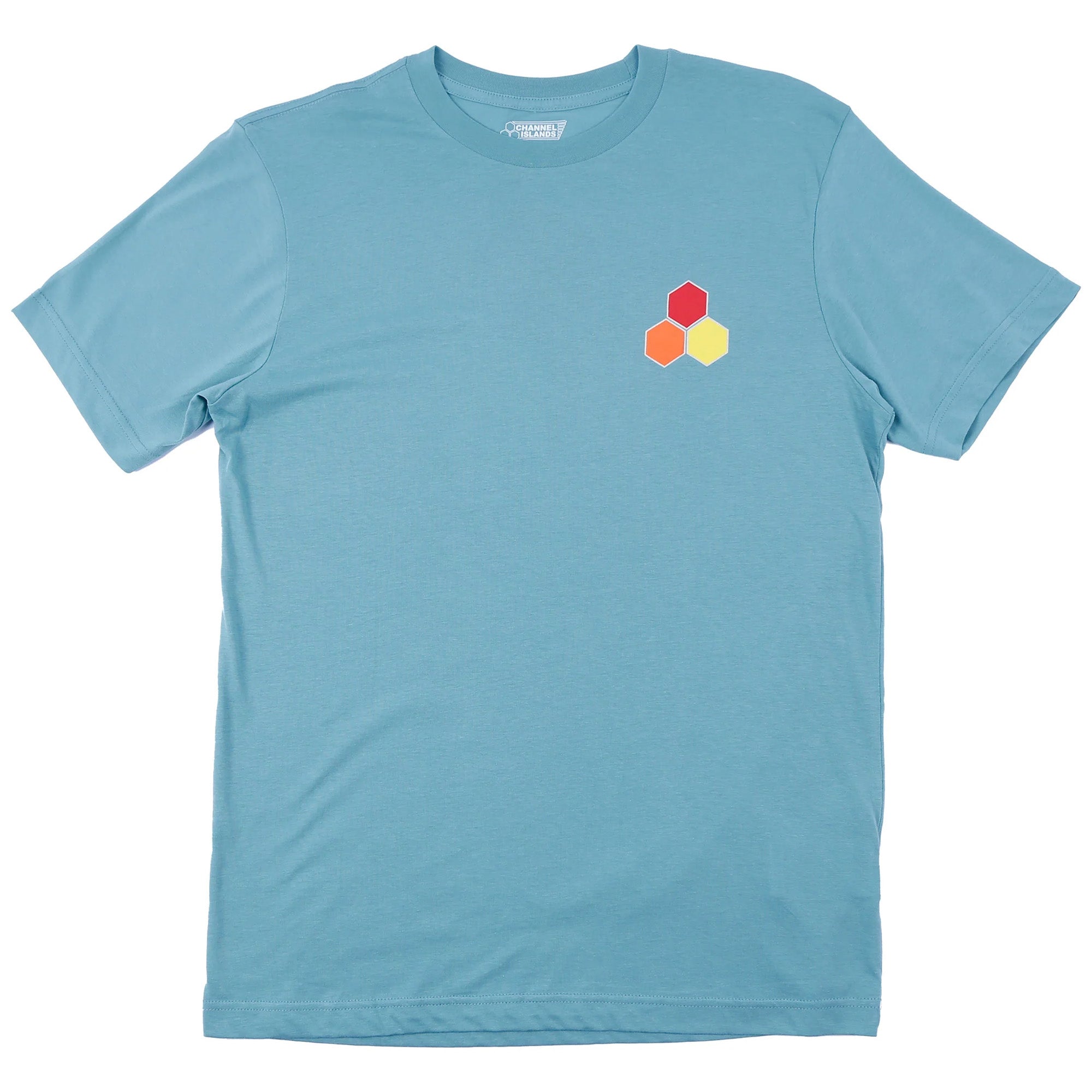 Channel Islands Classic Hex Men's Short Sleeve T-Shirt - Aqua Blue - Comfortable Casual Wear for Surfing, Beach & Everyday Outfits