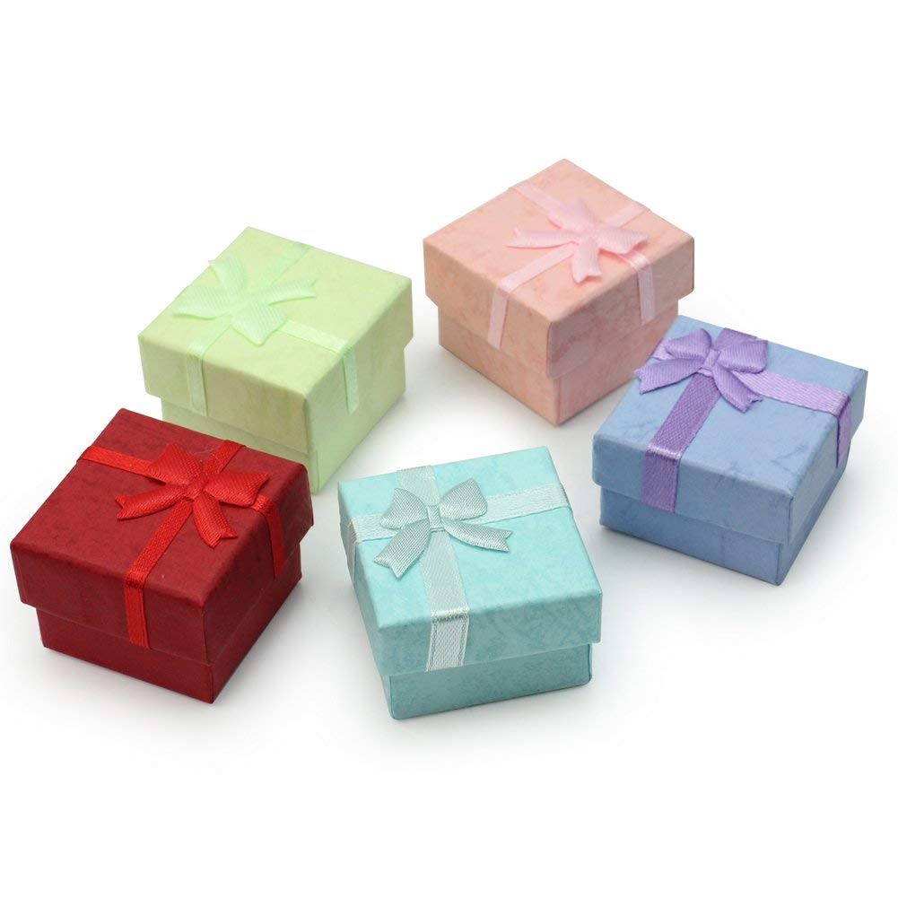 U-M PULABO 5-Piece Elegant Jewelry Storage Box Set - Square Ring & Earring Organizer Case - Perfect for Gifts, Travel & Home Decor
