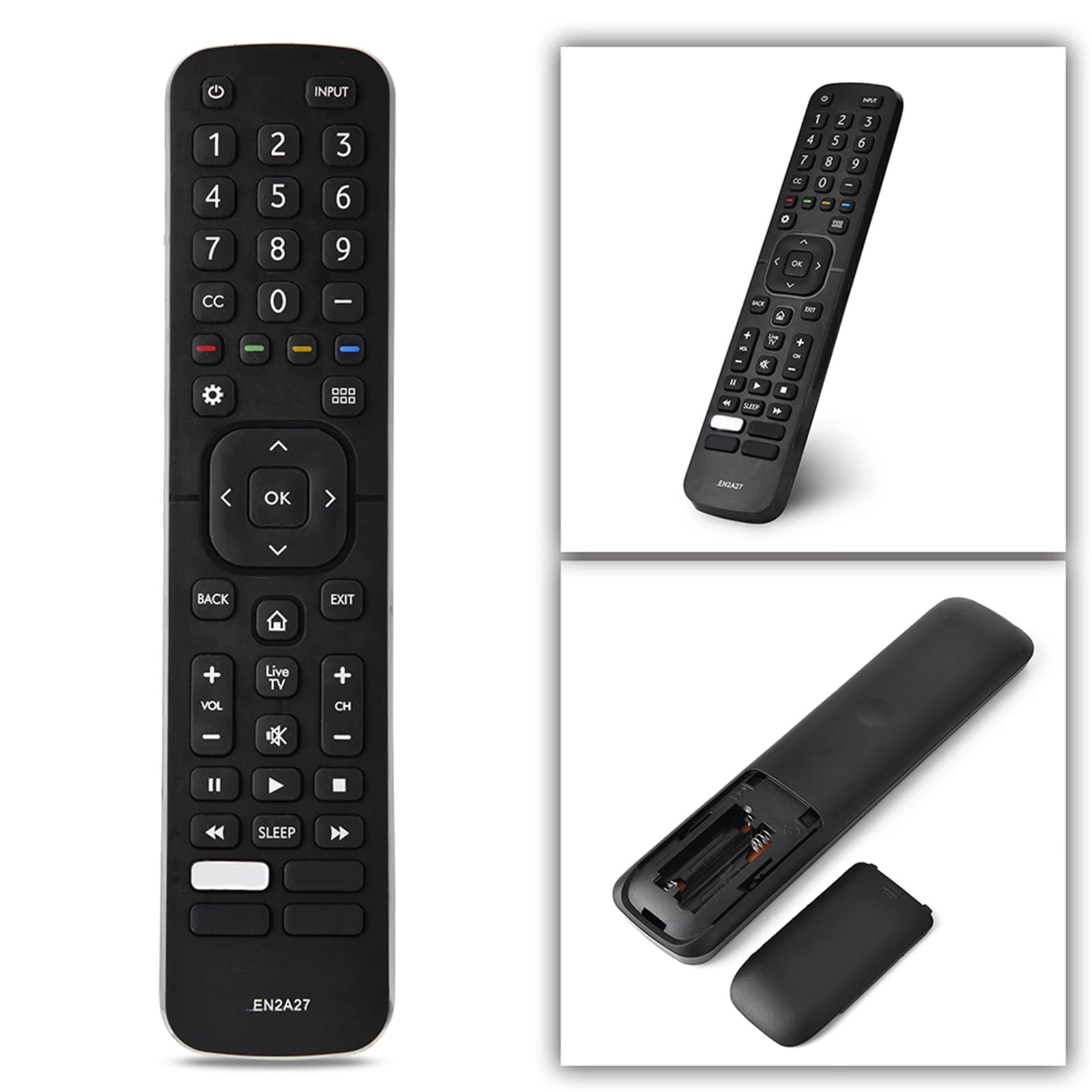 Universal TV Remote Control Replacement for Hisense LED TV - Compatible with EN2A27 Model | Easy Setup for Living Room, Bedroom & Home Theater Use
