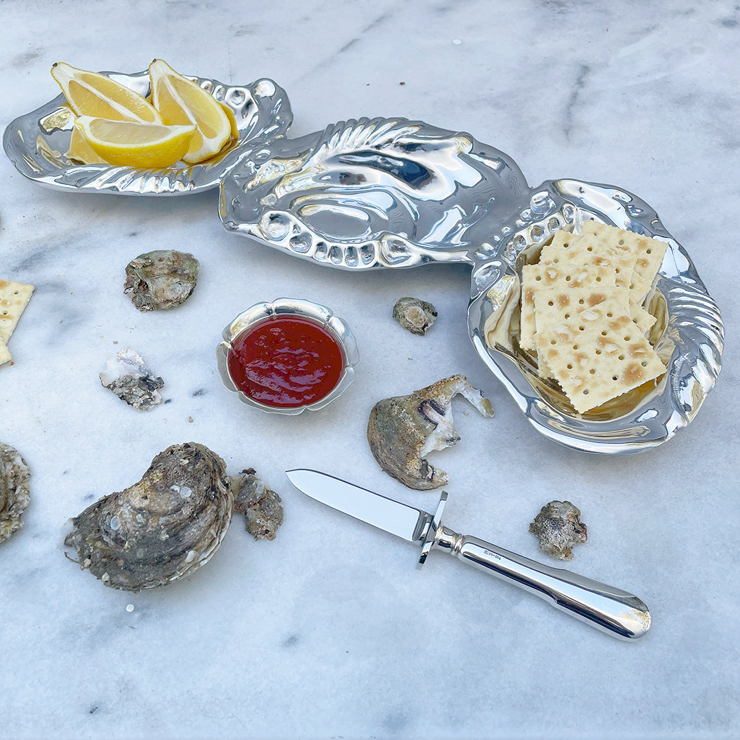 Premium Sterling Silver Oyster Knife - Elegant Seafood Tool for Shucking Oysters - Perfect for Restaurants, Home Kitchens & Beachside Dining