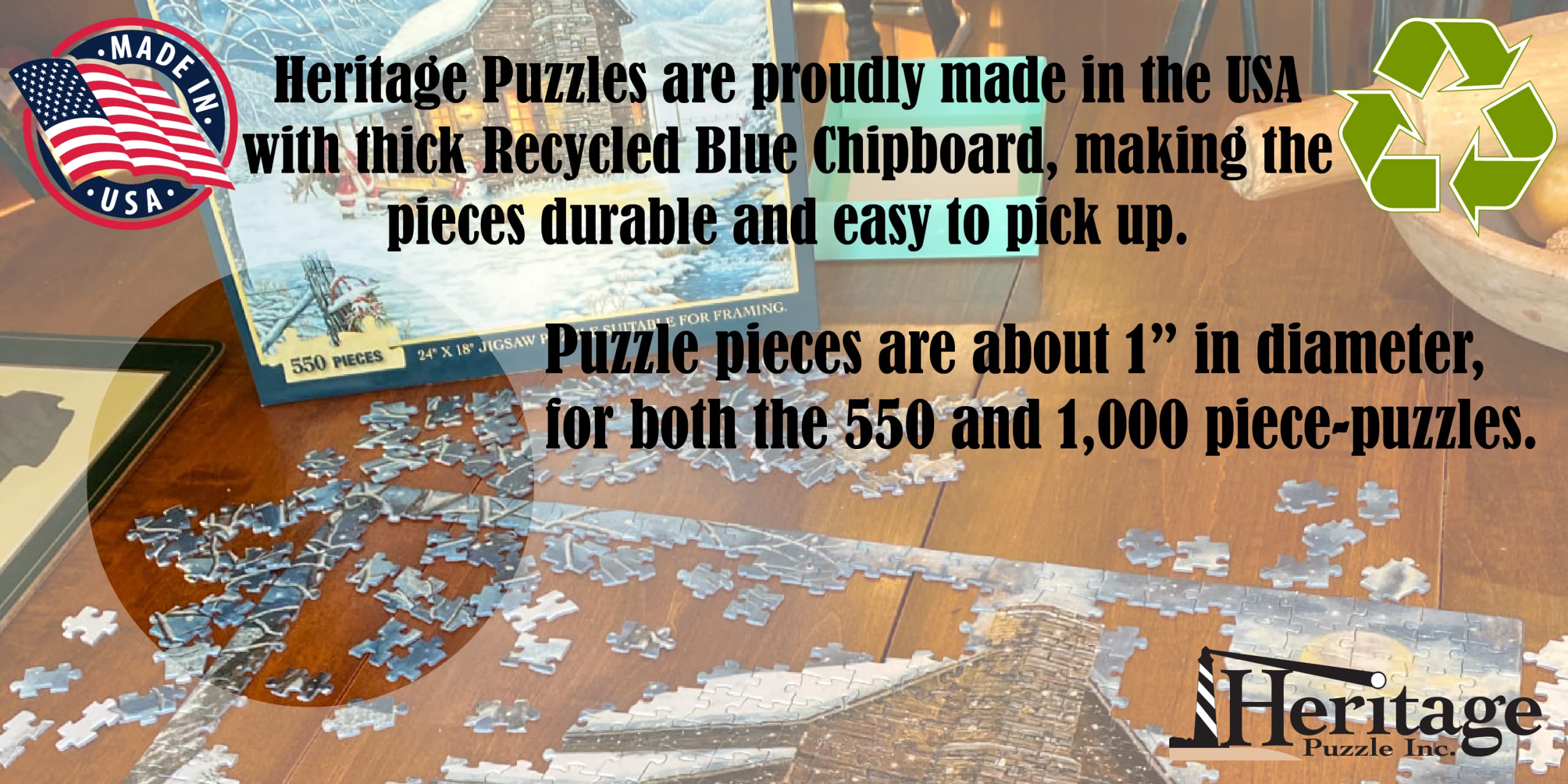Heritage Puzzle - 550-Piece USA Map Jigsaw Puzzle (24