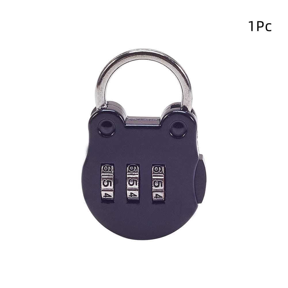 MroMax 3 Digit Combination Padlock - Resettable Zinc Alloy Safe Lock with Keyless Security for Luggage, Gym Lockers & Storage (Black, 1 Pack)
