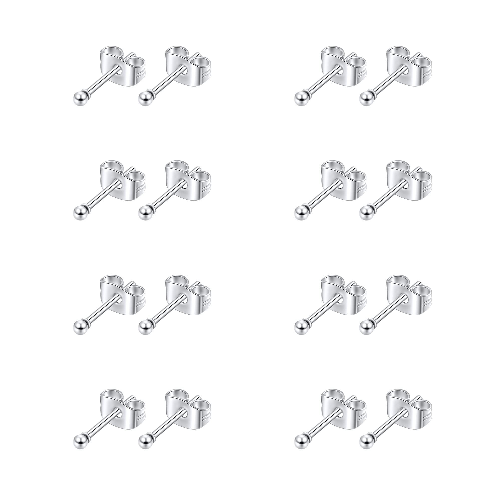 Stainless Steel Cubic Zirconia Stud Earrings for Women - Hypoallergenic Small CZ Earrings Set - Perfect for Everyday Wear, Gift Giving & Special Occasions