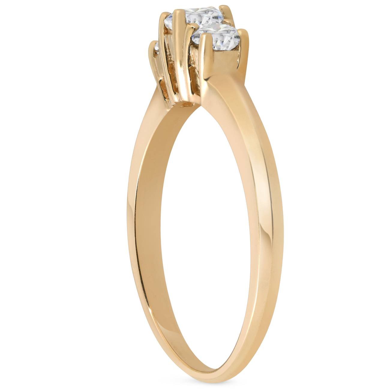 1/2 Carat Three Stone Diamond Engagement Ring in 14K Yellow Gold – Perfect for Proposals, Anniversaries & Romantic Occasions