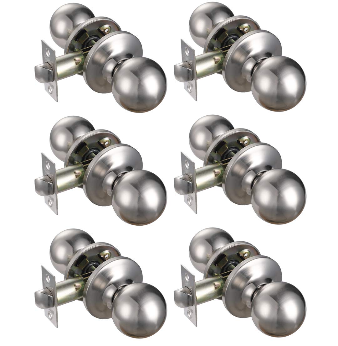 10 Pack Classic Hall & Closet Door Handle Locks - Durable Passage Door Knob Set for Bedrooms, Bathrooms & Interior Doors - Perfect for Homes, Offices & Rental Properties