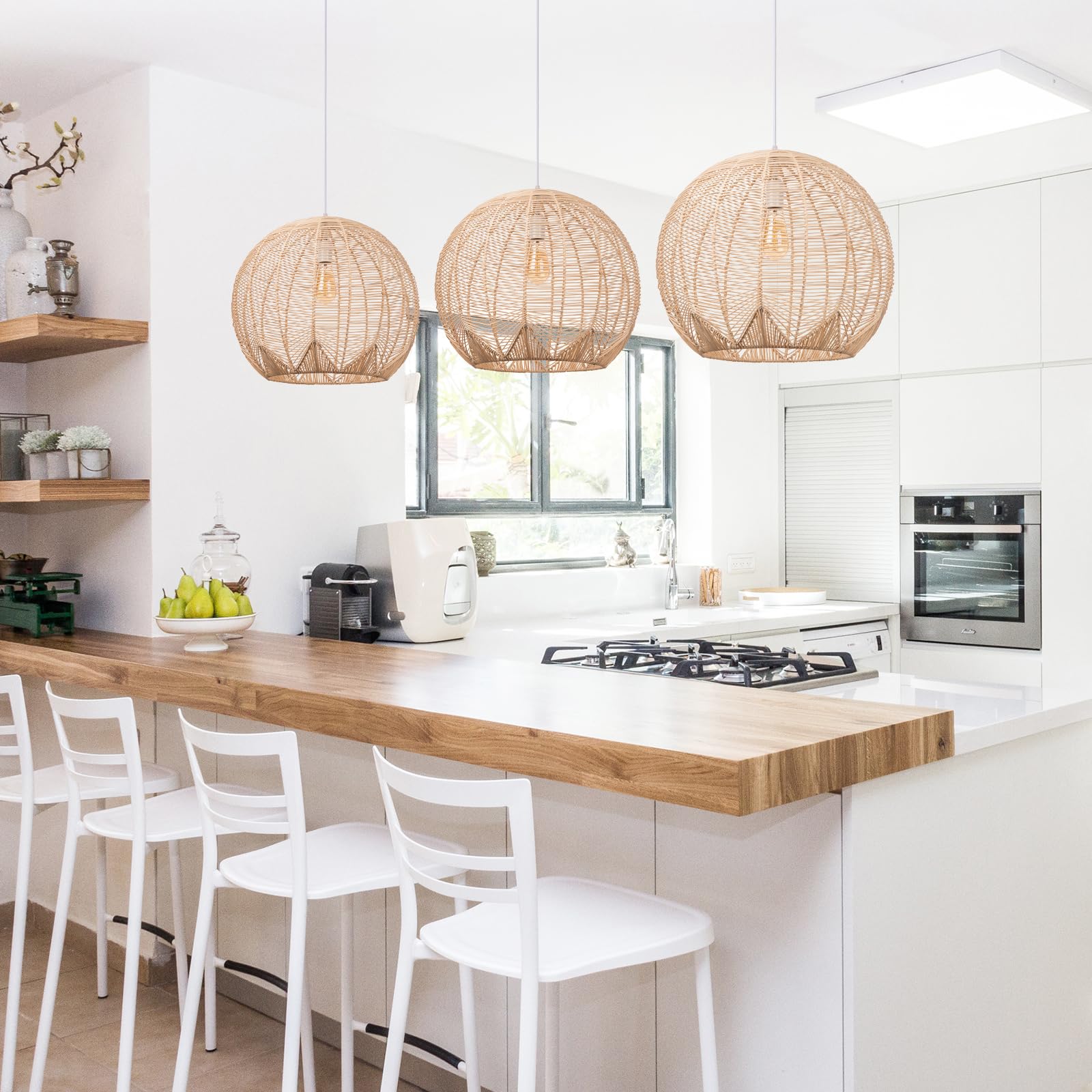 Arturesthome 1-Light Rattan Chandelier - 15.7