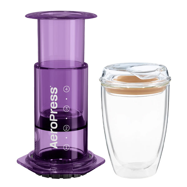 Aeropress Coffee Maker & Good Cuppa Bundle - Portable Espresso Maker for Travel, Camping & Home Brewing - Perfect Gift for Coffee Lovers