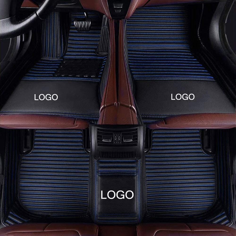 Custom All-Weather 3D Car Floor Mats - Waterproof Leather Protection for 99% Sedan, SUV & Sports Cars (Dark Blue) | Perfect for Daily Commuting, Road Trips & Extreme Weather Protection