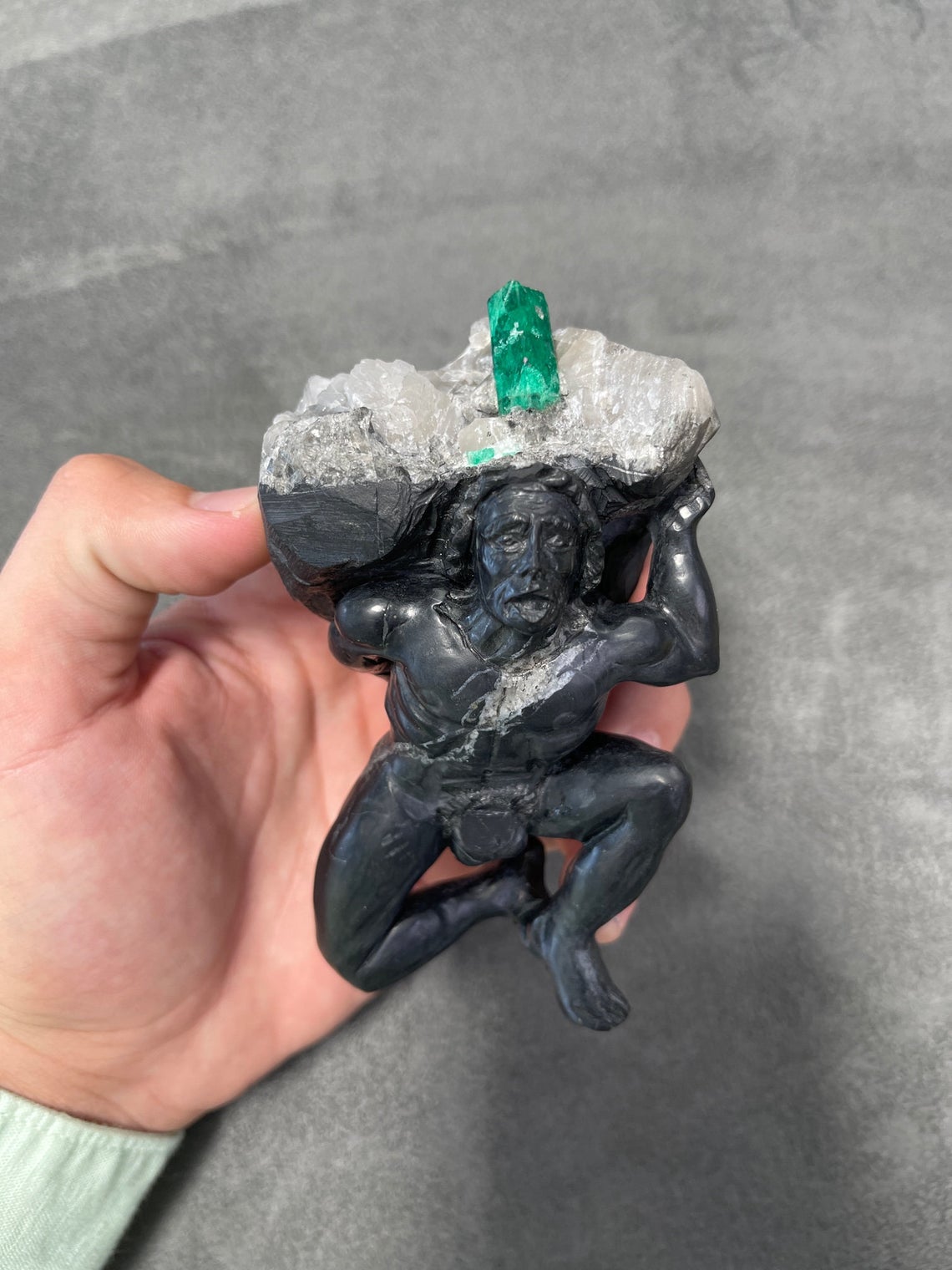 Natural Colombian Emerald Rough Crystal Sculpture - Raw Emerald Gemstone for Jewelry Making, Healing & Collecting - Perfect for DIY Crafts, Meditation & Home Decor