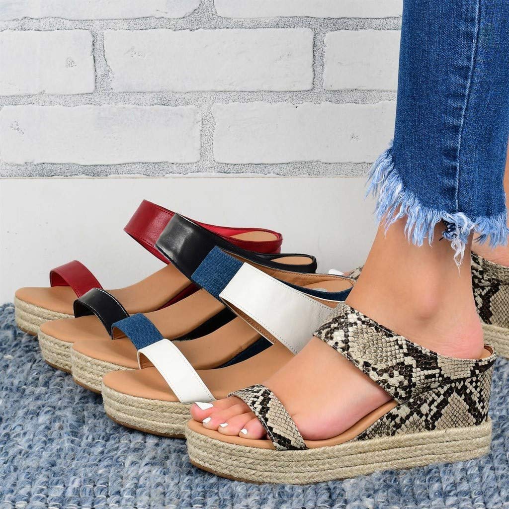 Stylish Women's Leather Wedge Sandals - Slip-On Platform Dressy Sandals for Comfort & Support | Perfect for Summer Outfits, Beach Vacations & Casual Wear