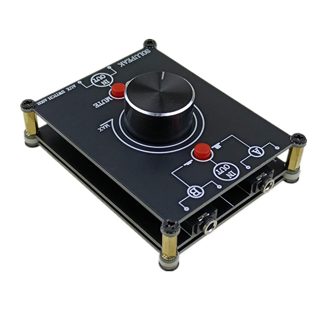 2 in 1 Out 3.5mm Stereo Audio Switch Box - 2-Way Speaker Selector & Audio Source Signal Splitter for Home Theater, Gaming, and Studio Setup | High-Quality Audio Switching Solution