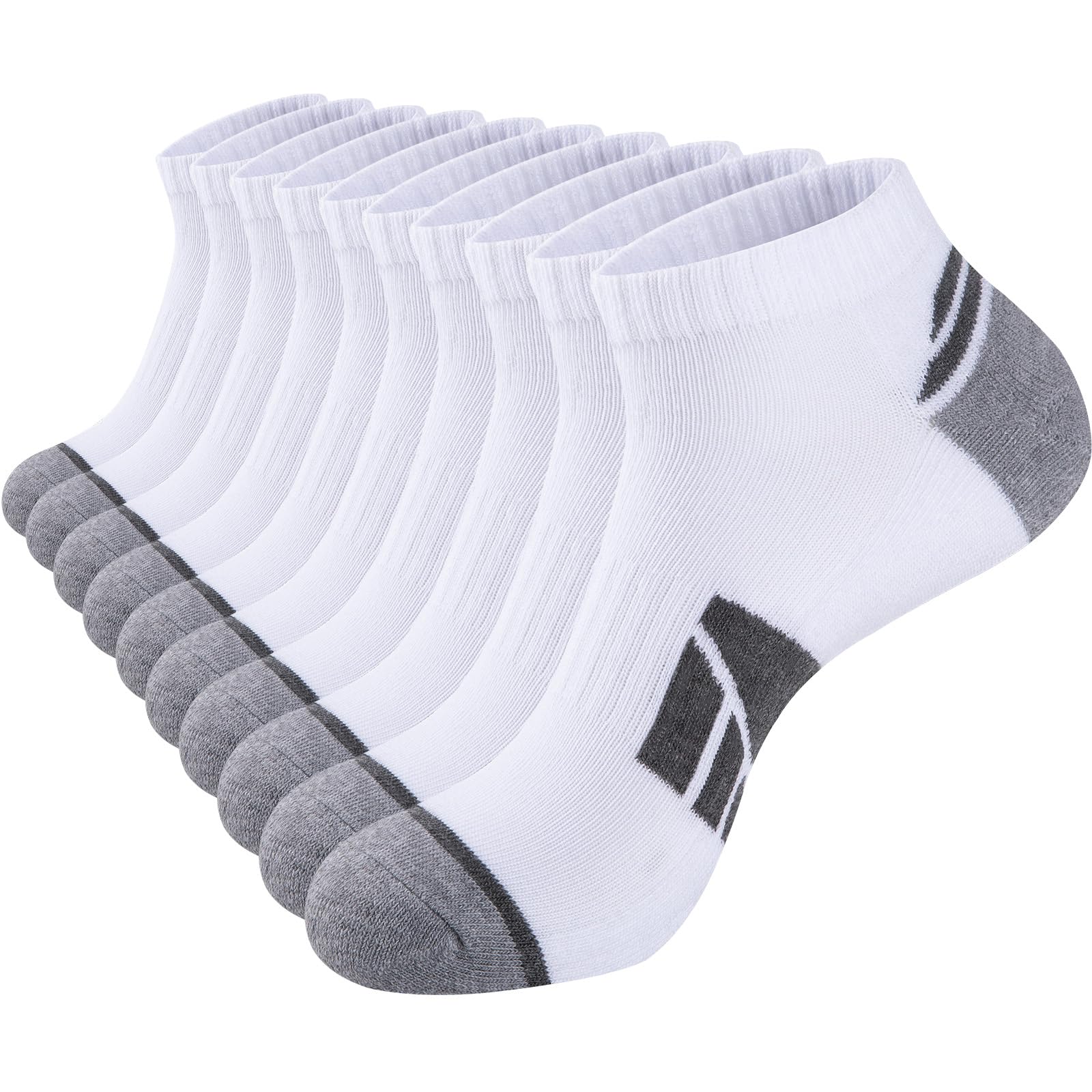 Eallco 10 Pairs Men's Ankle Socks - Low Cut Breathable Casual Socks for Men - Perfect for Running, Gym, Work & Everyday Wear