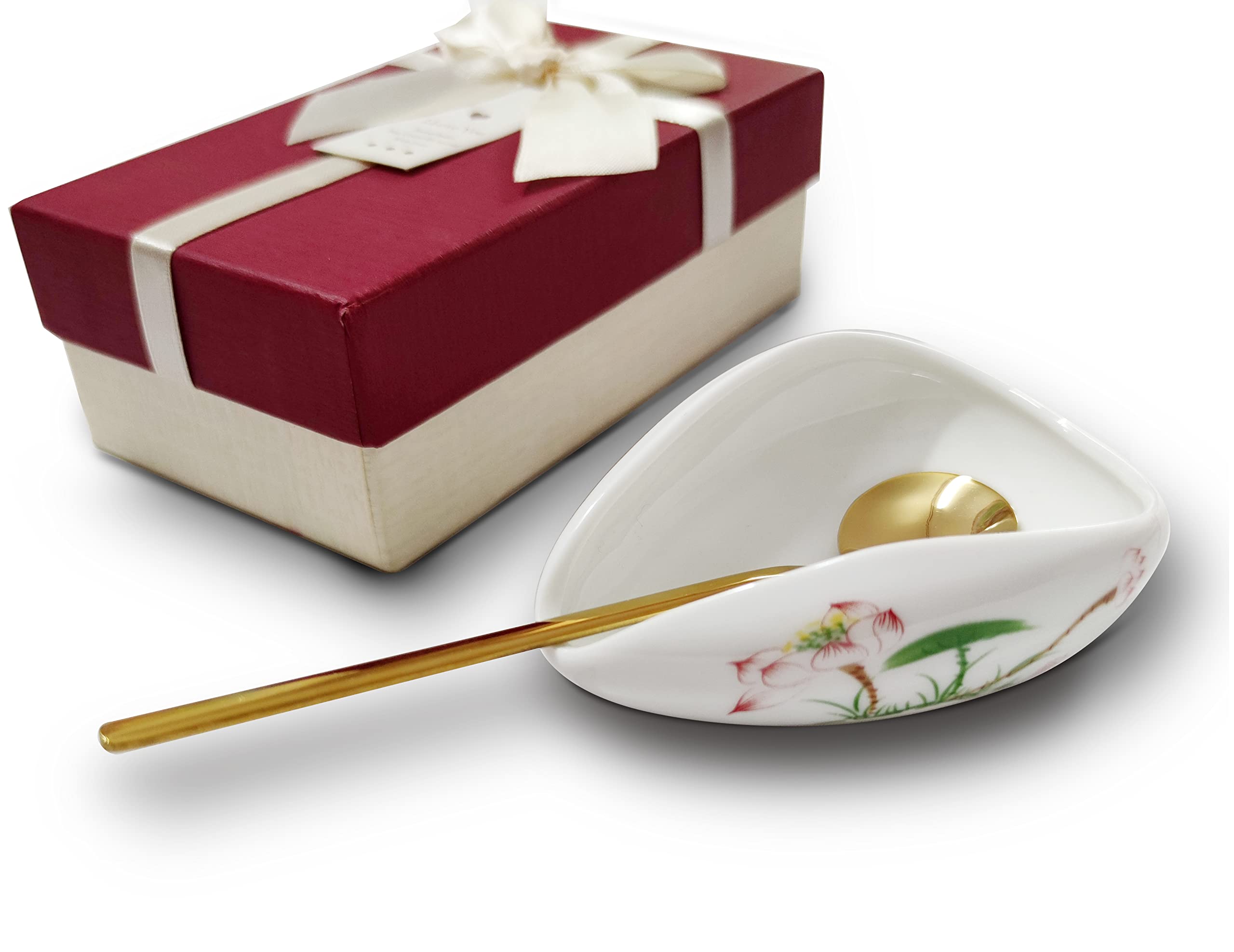 Premium Coffee Spoon Rest & Golden Spoon Set - Elegant Christmas Gifts for Coffee Lovers, Tea Spoon Holder, Coffee Stirrer Organizer - Perfect Coffee Bar Accessories for Home & Office Decor