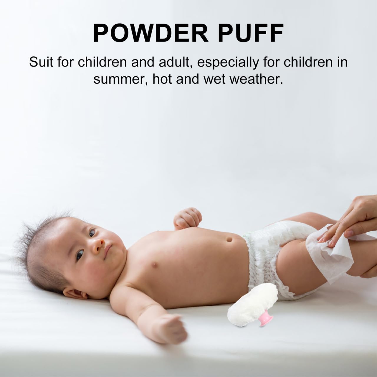 EXCEART 4Pcs Baby Talcum Powder Puff with Short Handles - Large Round Velour Body Powder Puff for Smooth Loose Powder Application | Makeup & Cosmetic Sponge for Babies, Kids & Adults | Perfect for Daily Skincare, Post-Bath Use & Gentle Makeup Blending