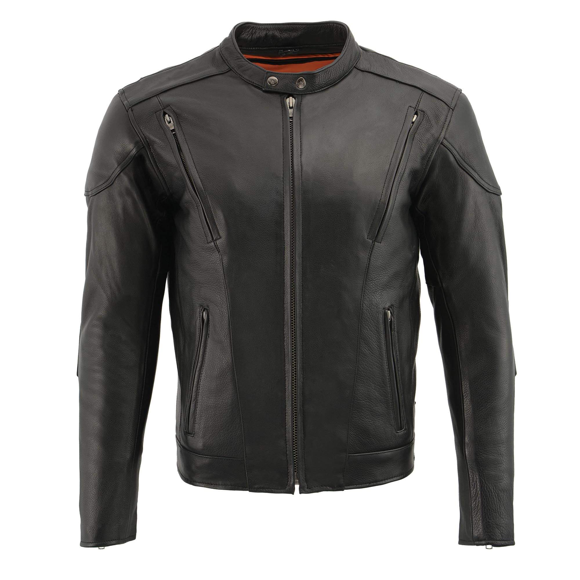 Milwaukee Leather ML1010 Men's Side Lace Vented Black Leather Scooter Jacket - Black | Motorcycle Riding & Urban Fashion | Perfect for Bikers & Streetwear Enthusiasts