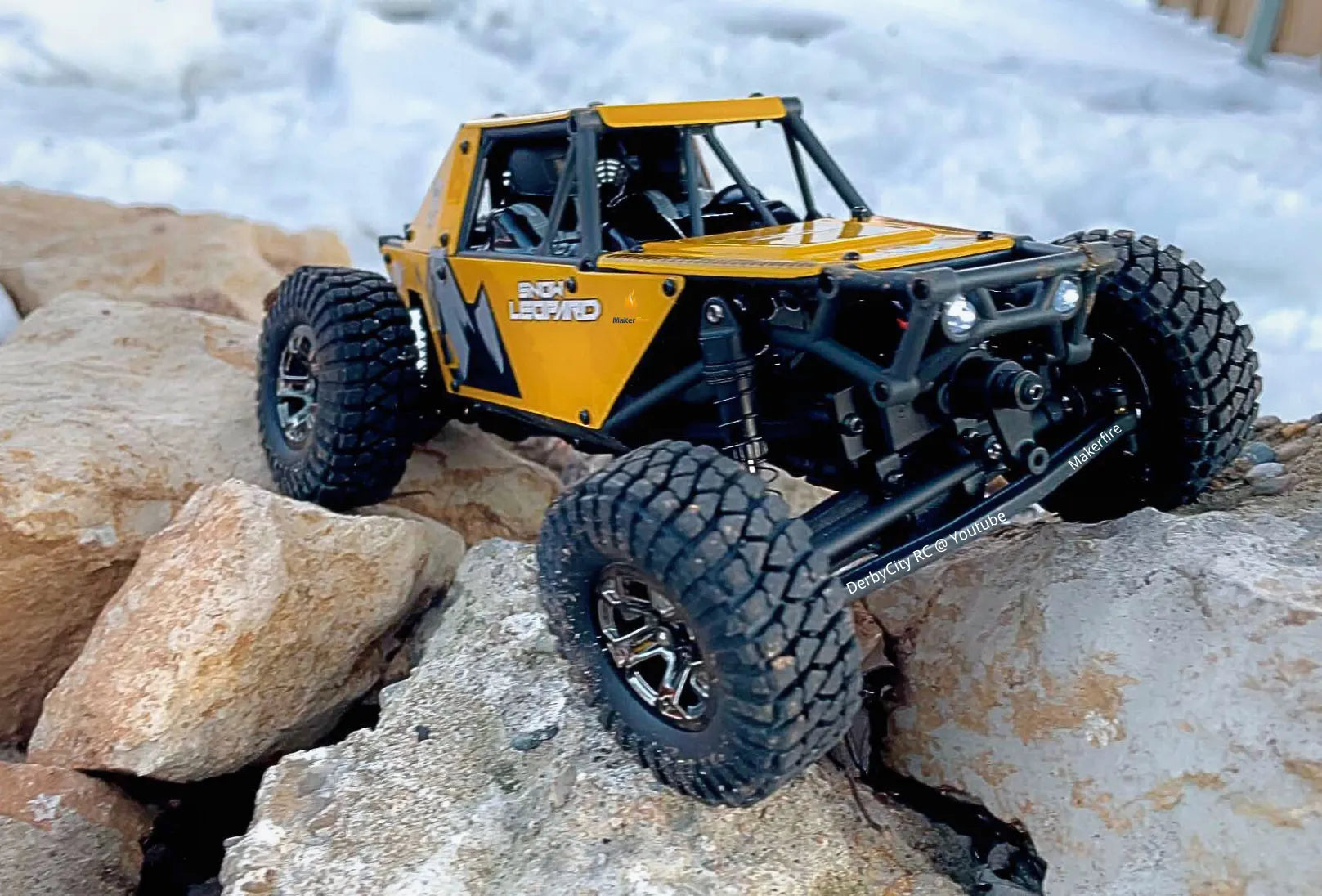 UDIRC UCX2405 Pro 1/24 Scale 4WD Brushless RC Rock Crawler Car with FOC Motor - Ready to Run (RTR) in Black/Yellow - Perfect for Indoor Off-Road Racing and Backyard Crawling Adventures