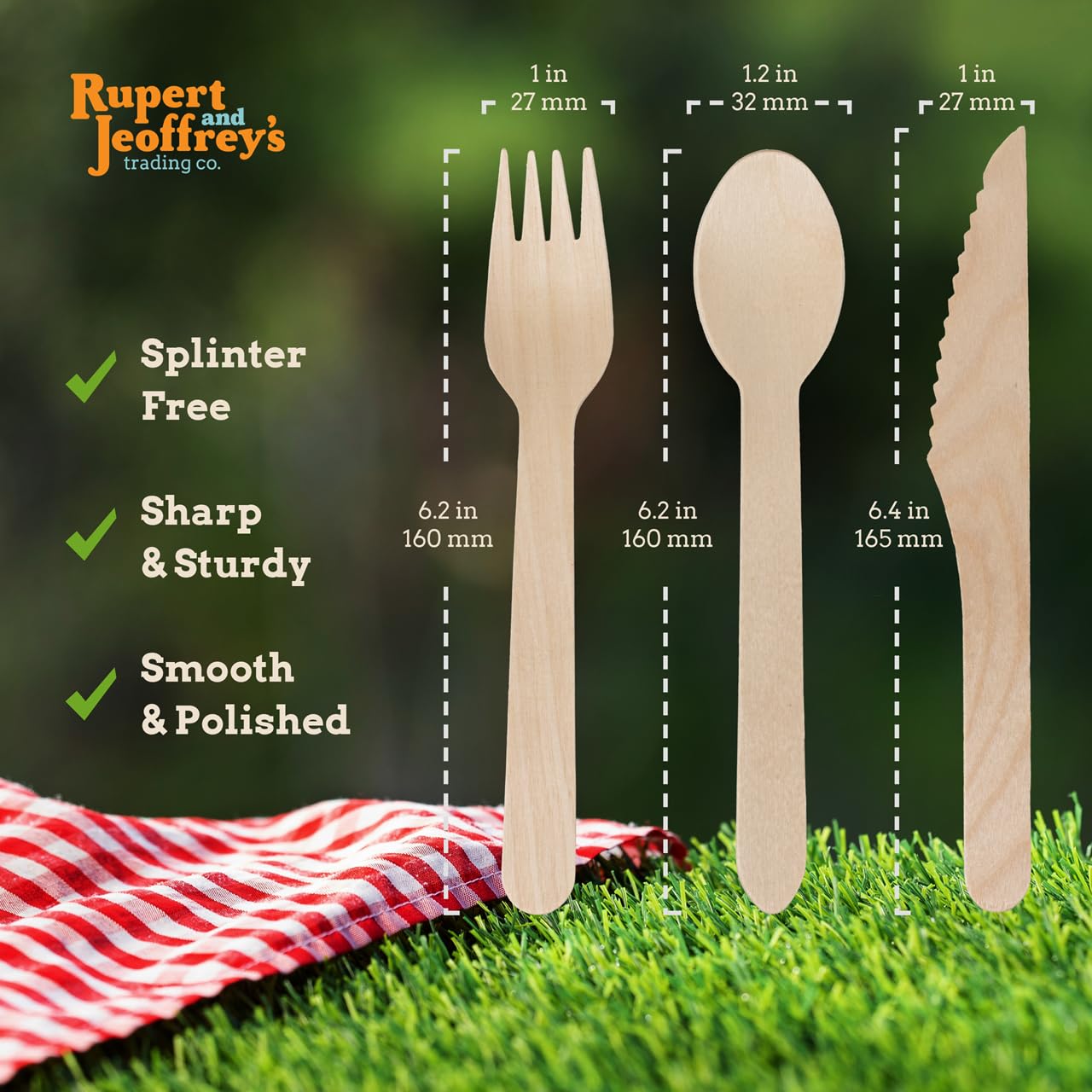Eco-Friendly 6 Inch Disposable Wooden Forks - 100 Pcs Bulk Pack | Sturdy Biodegradable Cutlery for Picnics, Parties & Outdoor Dining | Sustainable Alternative to Plastic Utensils