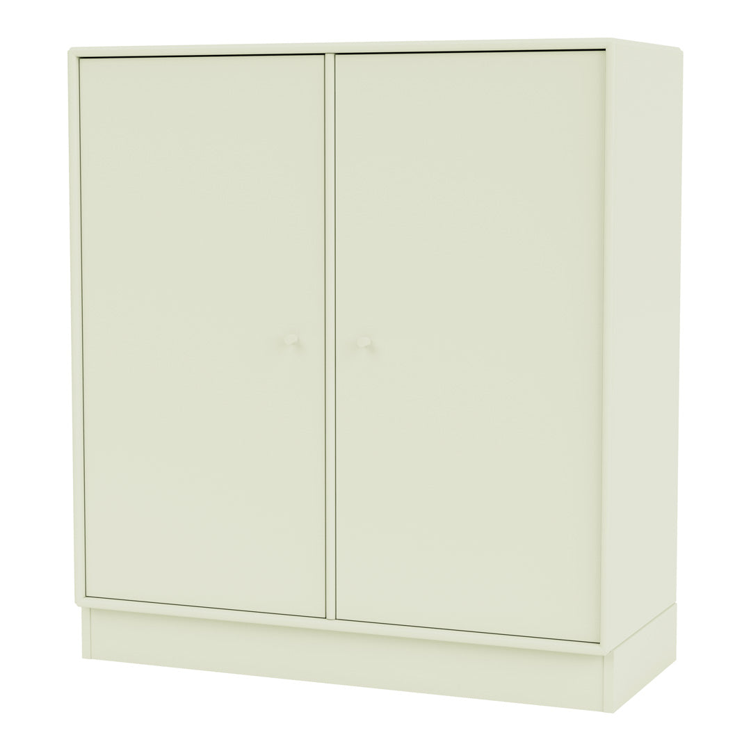 Modern 2-Door Lacquered Cabinet with Plinth Base - Stylish Storage Solution for Living Room, Bedroom or Office Organization