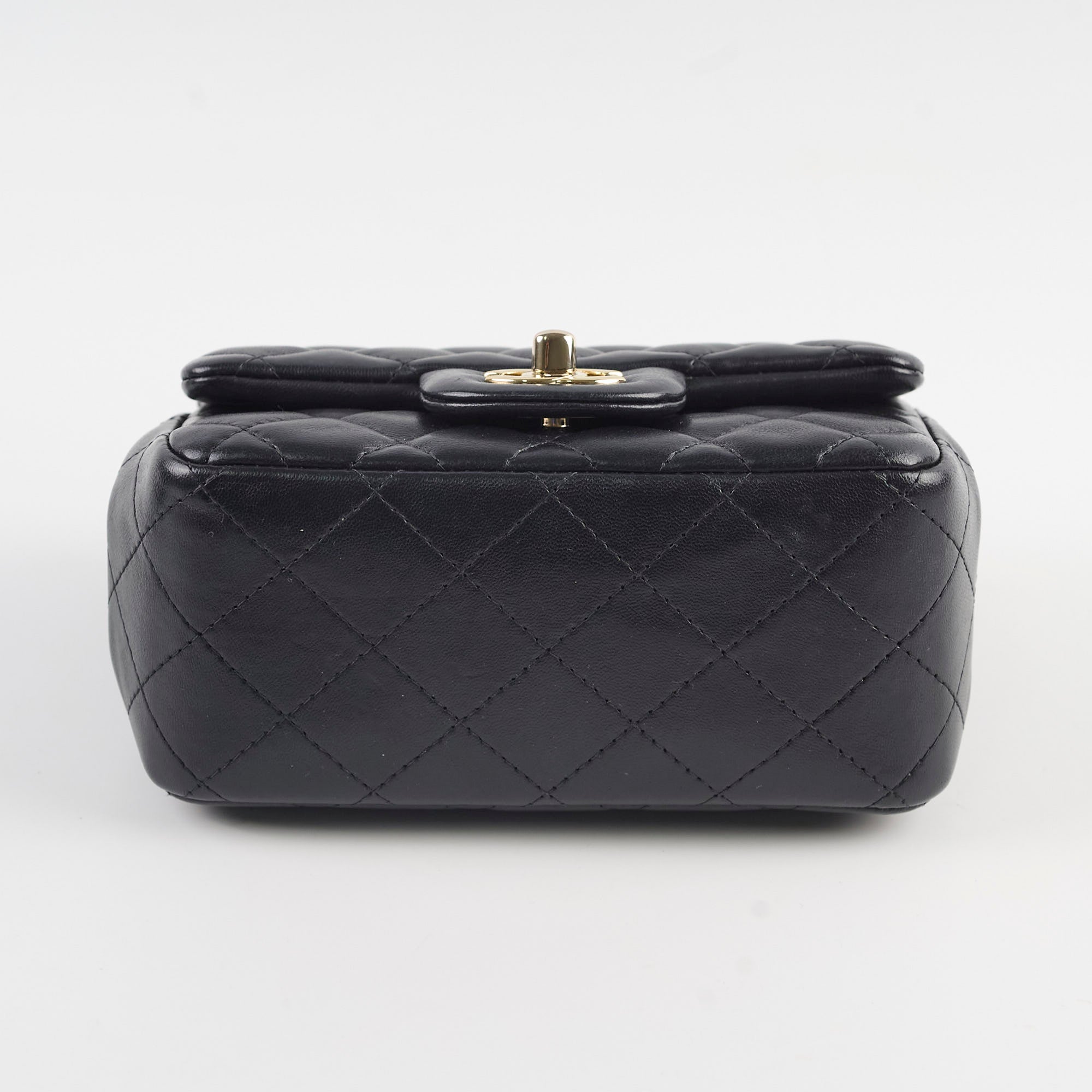 Chanel Mini Square Black Leather Flap Bag with Microchip - Perfect for Evening Parties, Date Nights & Luxury Gift Giving