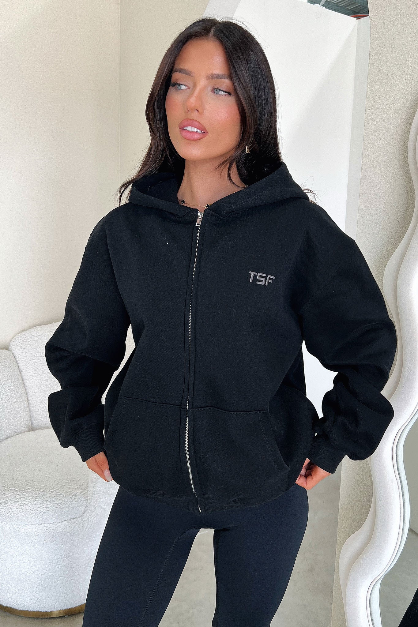 Dale Zip Up Hoodie for Men & Women - Black Cotton Fleece Pullover Jacket - Casual Streetwear for Outdoor Activities & Daily Wear