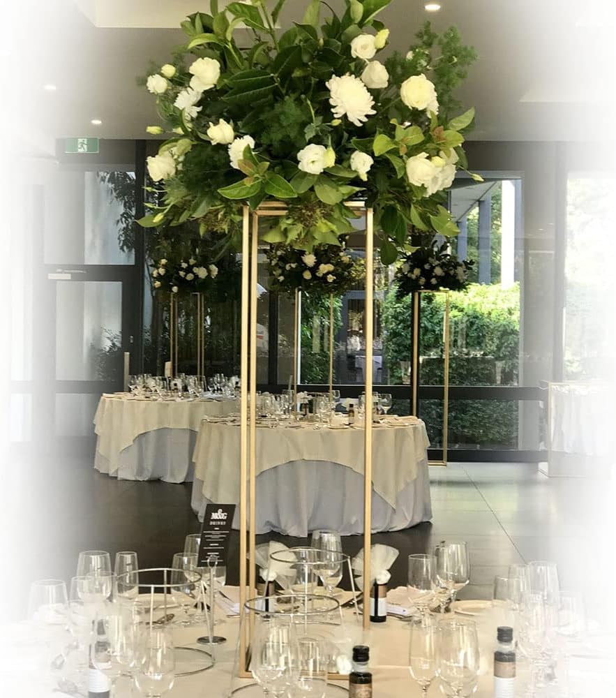 Gold Wedding Flower Stand - 31.5 Inch Metal Flower Vase for Wedding Centerpieces, Home Decor, Birthday Party & Event Decoration (10 Pack) - Perfect for Table Arrangements, Ceremony Backdrops and Reception Decor