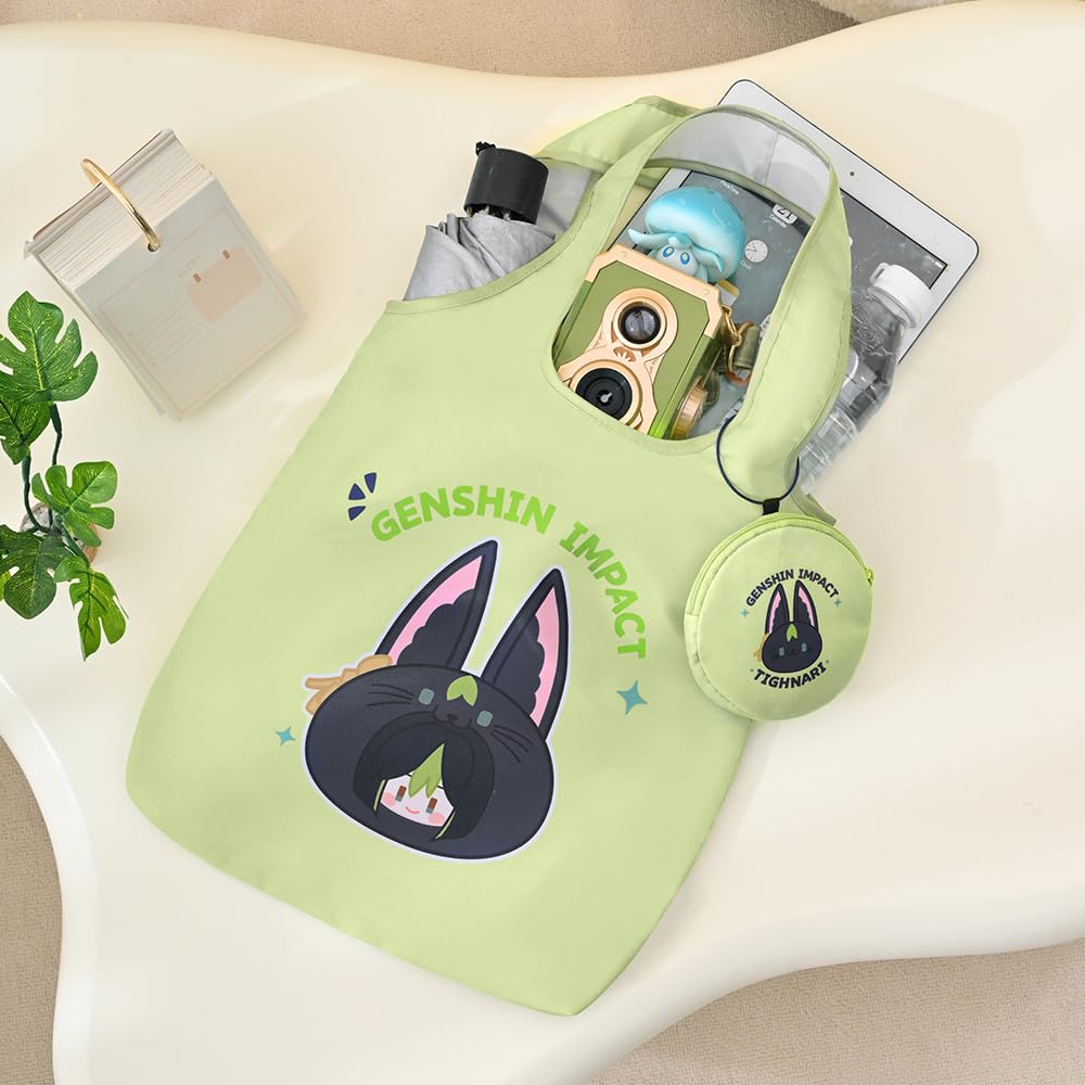 Teyvat Zoo Themed Foldable Handbag - Cute Animal Print Crossbody Bag for Women, Lightweight & Portable for Travel, Shopping, and Daily Use