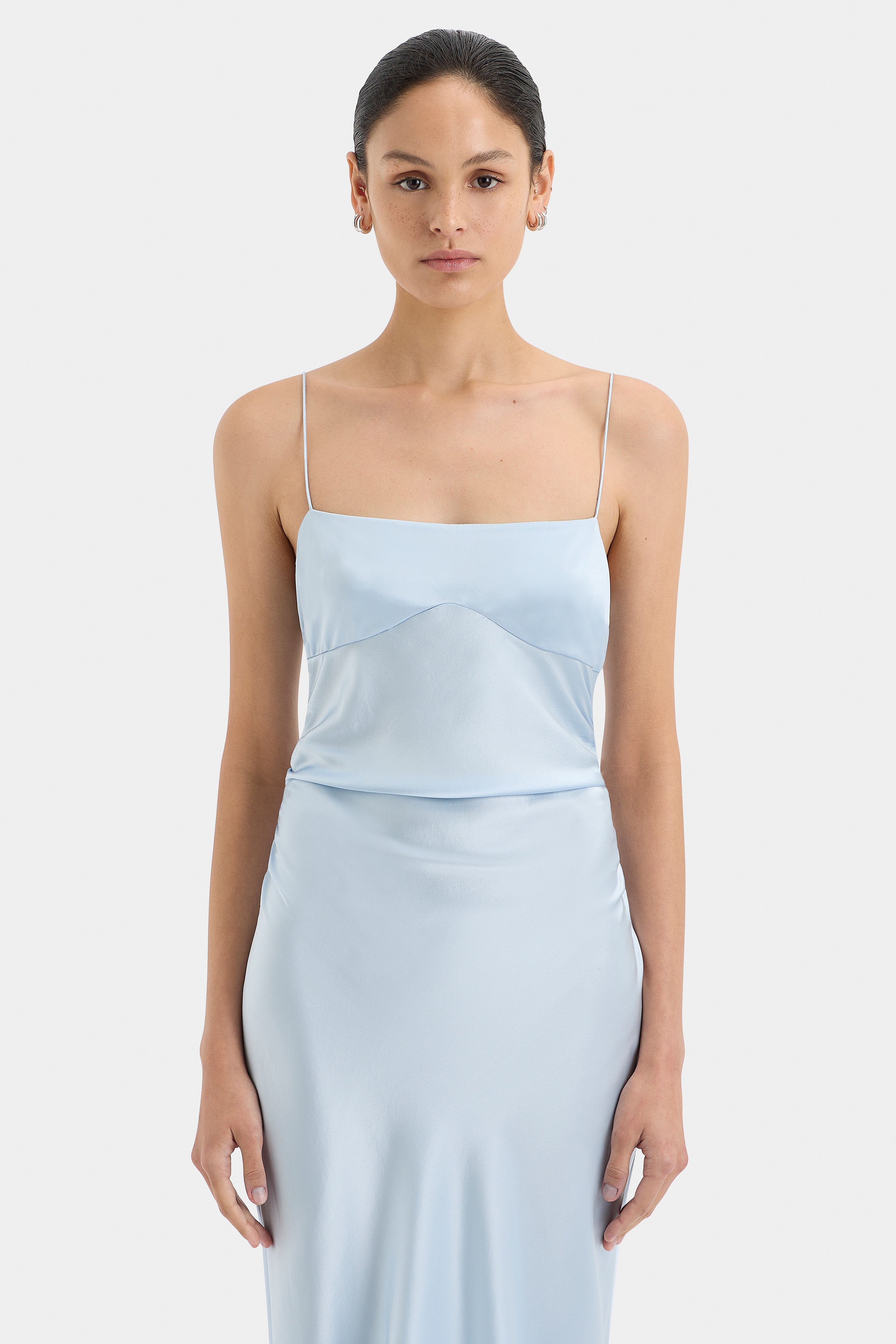 Lush Gathered Slip Dress for Women - Elegant Satin Nightgown & Loungewear - Perfect for Sleepwear, Bridal Shower, and Special Occasions
