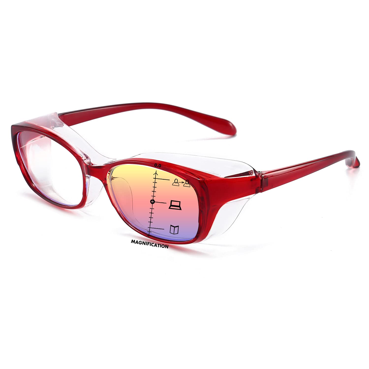 Dollger Safety Glasses with Readers 1.5 2.0 1.0 Magnification - Anti Fog, Blue Light Blocking, Progressive Multifocal Reading Glasses for Computer Work, DIY Projects & Outdoor Activities