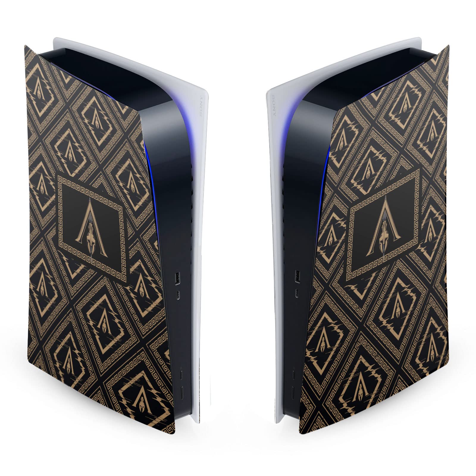 Officially Licensed Assassin's Creed Black Flag Vinyl Skin Cover for Sony PS5 Digital Edition - Gaming Decal with Grunge Logos | Perfect for PS5 Protection & Customization | Ideal for Gamers & Collectors