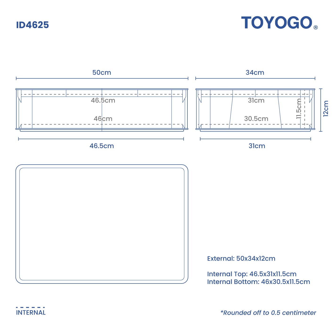 Heavy Duty Industrial Tray - Durable Plastic Storage Organizer (ID4625) for Workshop, Garage & Warehouse Organization