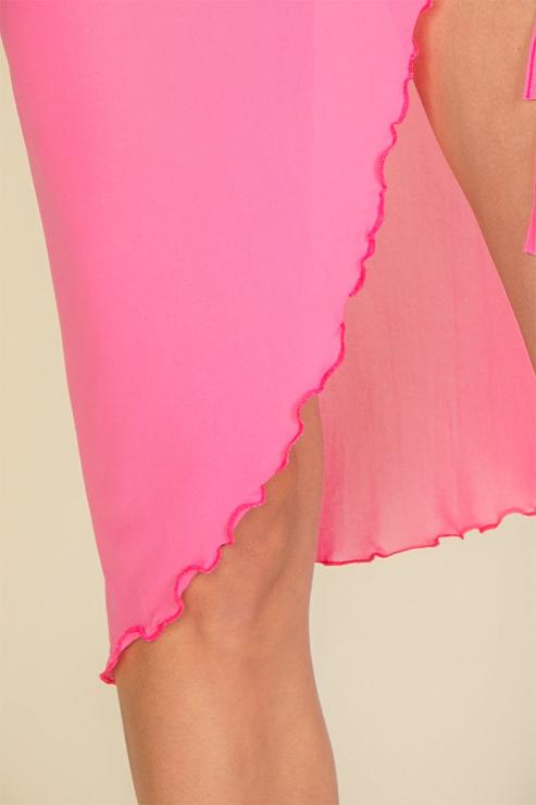 Sexy Sheer Mesh Drawstring Ruched Mini Skirt for Women - High Waist Stretchy Party Clubwear for Night Out, Date Night & Special Occasions