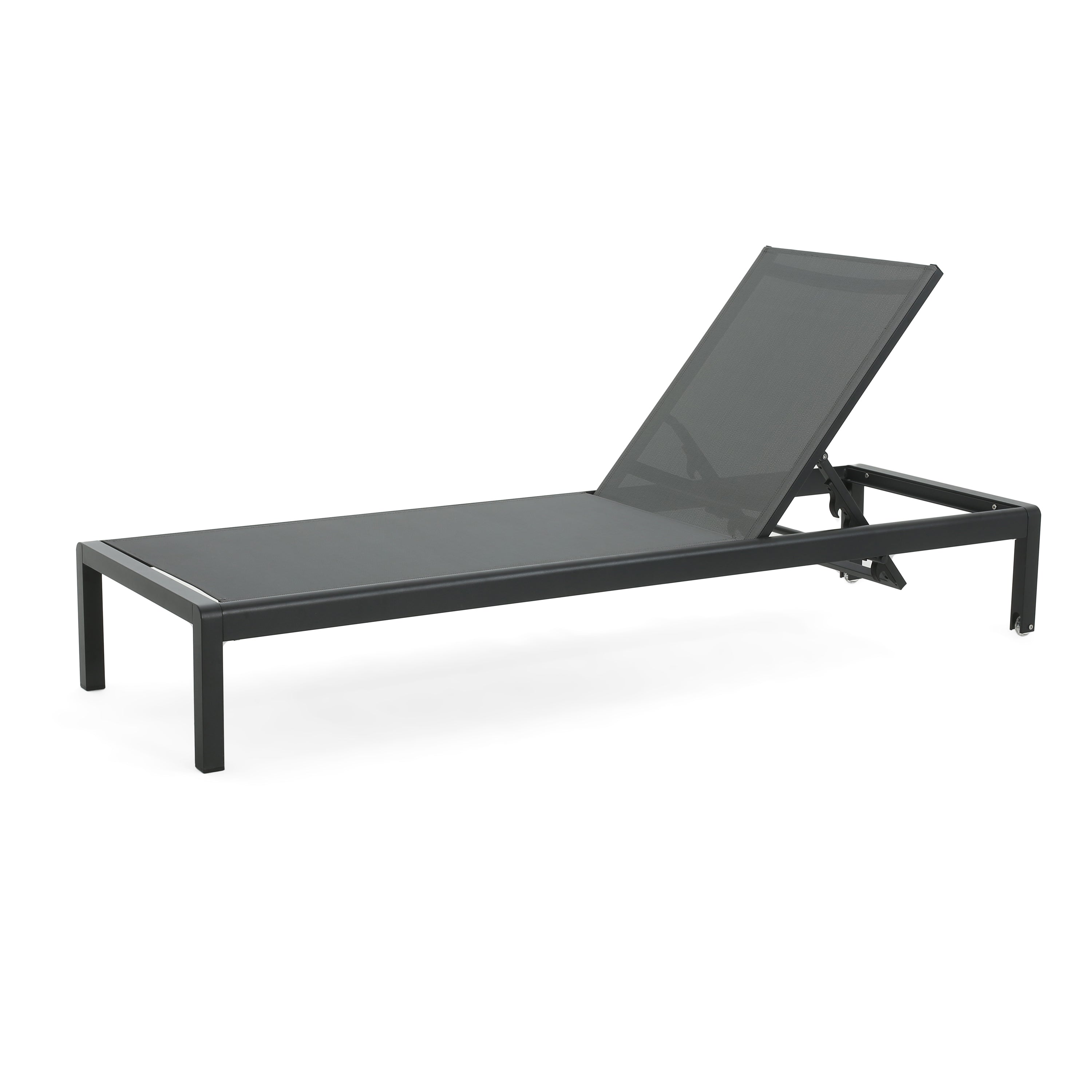Cape Coral KD Chaise Lounge Set of 2 - Black Modern Patio Furniture for Outdoor Relaxation | Perfect for Poolside, Backyard, and Garden Lounging
