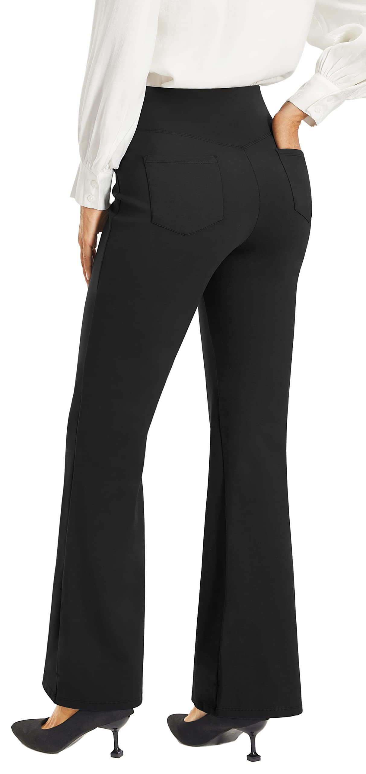 AFITNE Women's High Waist Yoga Dress Pants - Stretchy Pull On Work Pants for Office & Casual Wear | Comfortable Slacks for Yoga, Work & Everyday Use