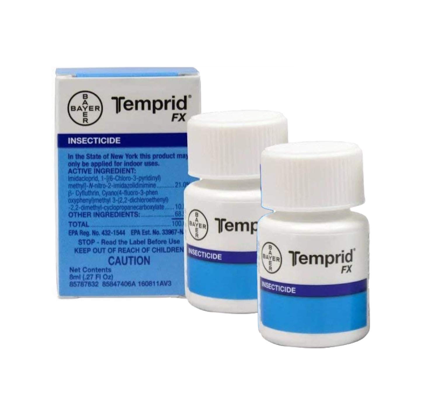 Temprid FX Insecticide 8ml (2 Bottles) - Professional Pest Control for Ants, Roaches & Spiders | Indoor & Outdoor Use