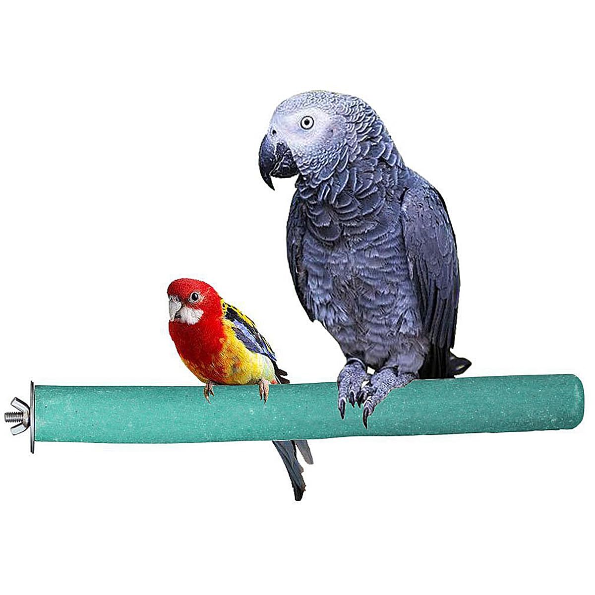 Natural Wood Parrot Perch Stand for African Greys - Adjustable Bird Perch with Grinding Stick & Ladder - Perfect for Pet Training, Play & Beak Care - Ideal for Cages, Play Gyms & Bird Enrichment Activities