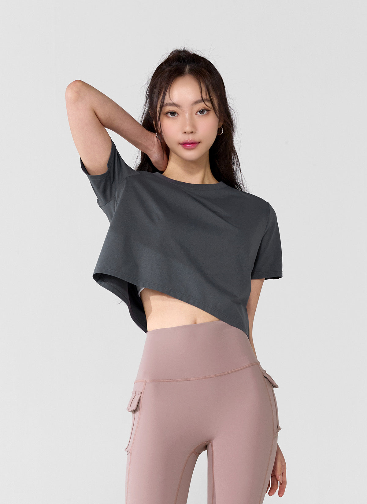 Basic Stretch Crop T-Shirts for Women - Comfortable Casual Short Sleeve Tops for Yoga, Workout & Everyday Wear