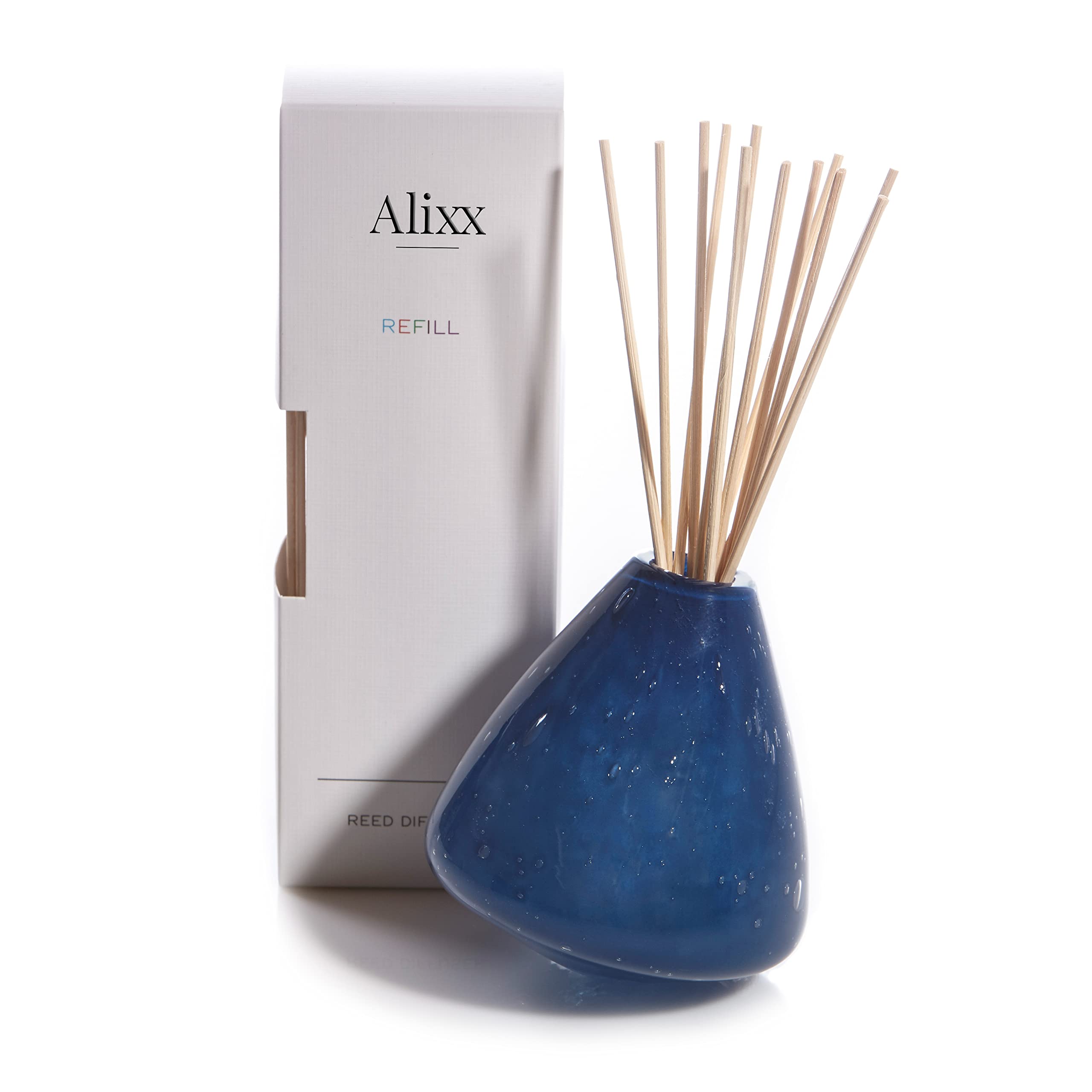 Premium Alixx Essential Oil Diffuser Set - Fleur de Lagoon & Navy Bubble Glass Aromatherapy Humidifier for Home, Office, Spa & Yoga Studio Relaxation