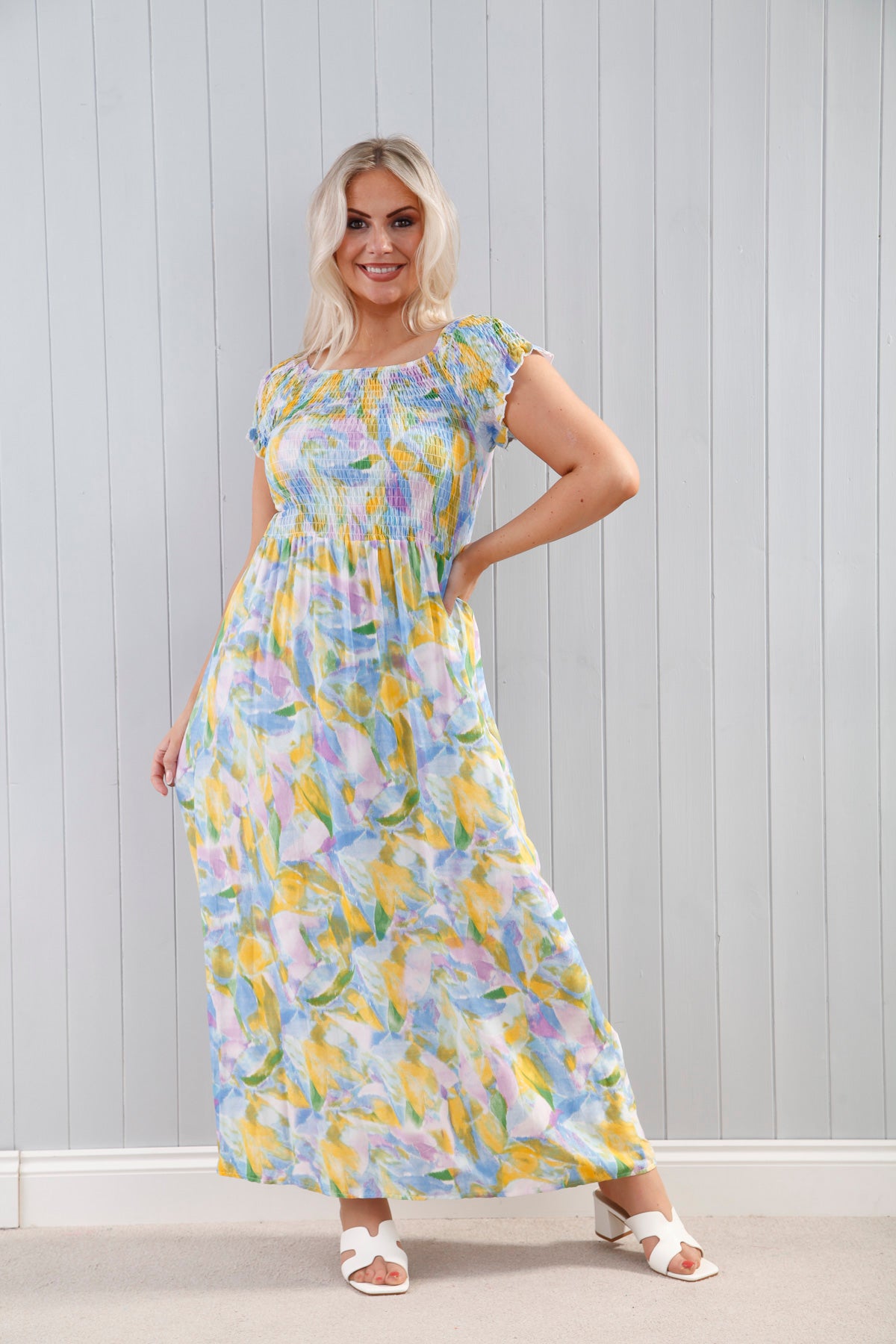 Summer Haze Dress Blue - Flowy Boho Maxi Dress for Women | Perfect for Beach Vacations, Music Festivals & Summer Weddings
