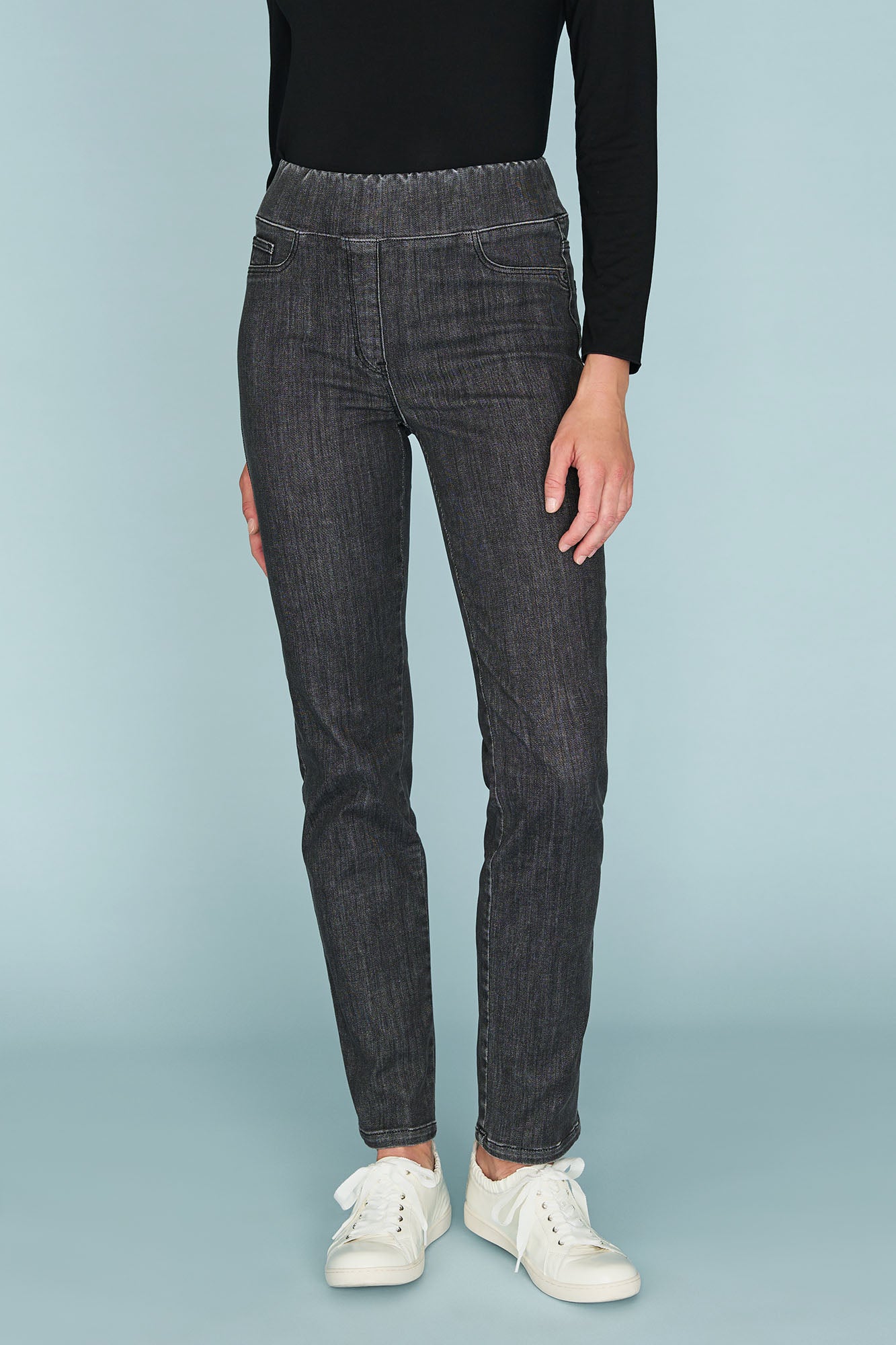 Bengajean® Women's Straight Leg Jeans - Deep Grey Wash | Comfortable & Stylish for Everyday Wear, Office, and Casual Outings