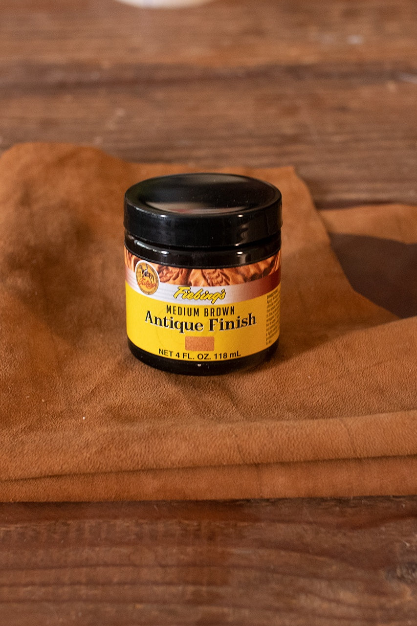 Fiebing's Antique Leather Finish - 4 oz (118 ml) Brown Leather Dye for Shoes, Bags & Furniture - Perfect for DIY Leather Restoration & Crafting Projects