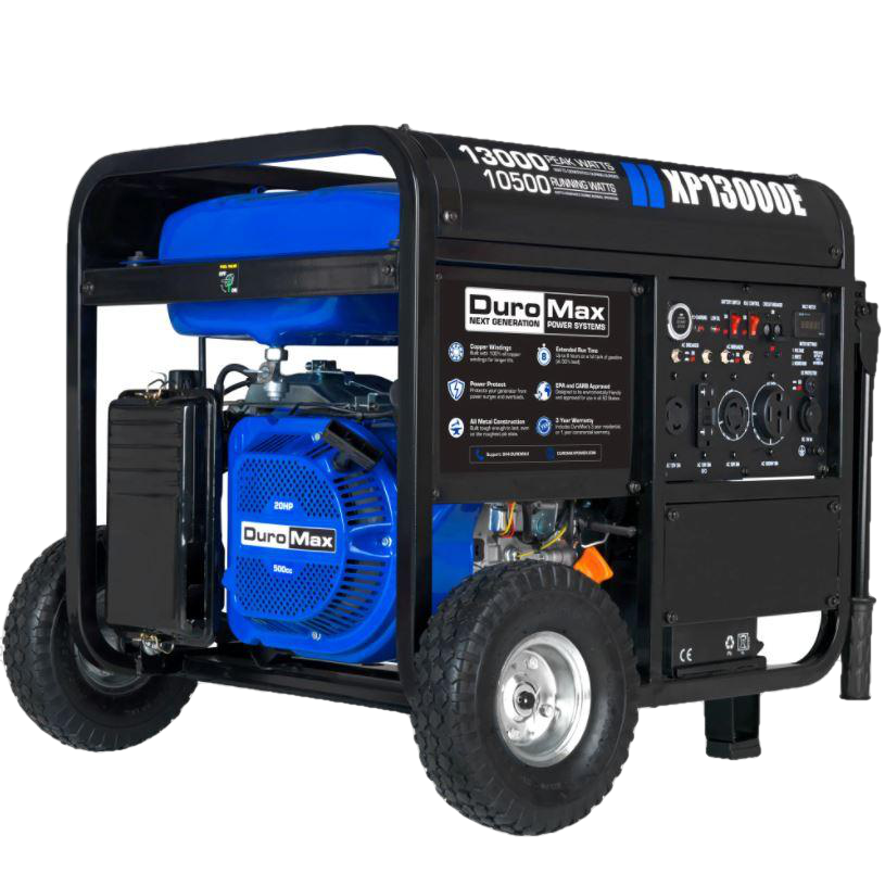 DuroMax XP13000E 10500W/13000W Dual Fuel Portable Generator with Electric Start - Perfect for Home Backup Power, Camping & Emergency Use