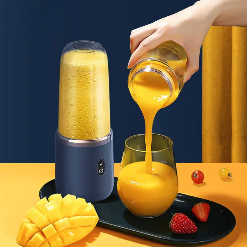 Portable Juice Blender - 400W High Speed Personal Smoothie Maker with USB Rechargeable Battery, BPA-Free Travel Blender for Shakes, Protein Drinks - Perfect for Gym, Office & Outdoor Adventures