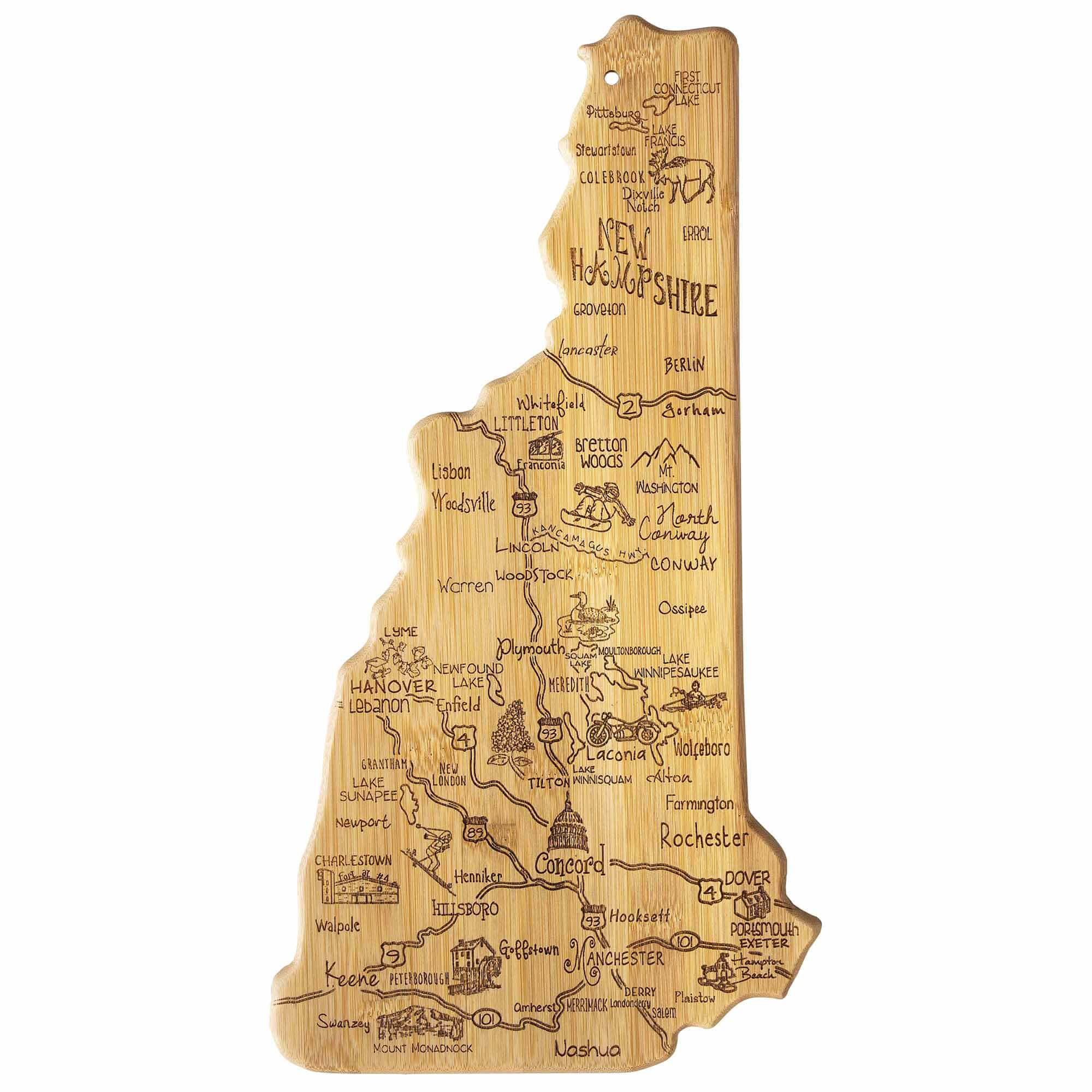 Premium New Hampshire Themed Wooden Cutting Board - 9