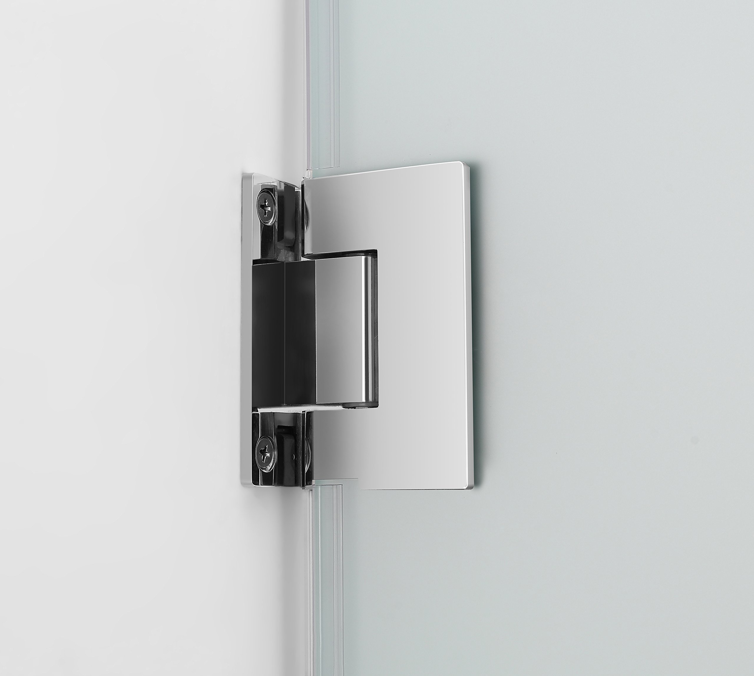 Frameless Hinged Shower Door with Frosted Glass & Shelves - Aston Belmore GS Series for Modern Bathrooms | Perfect for Spa-Like Showers & Small Bathroom Spaces