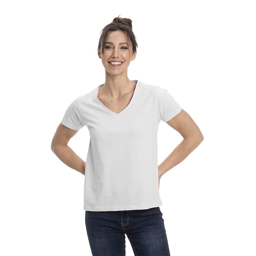 Sierra Socks Women's V-Neck Cotton T-Shirts - Soft Casual Tees for Everyday Wear, Workout & Layering