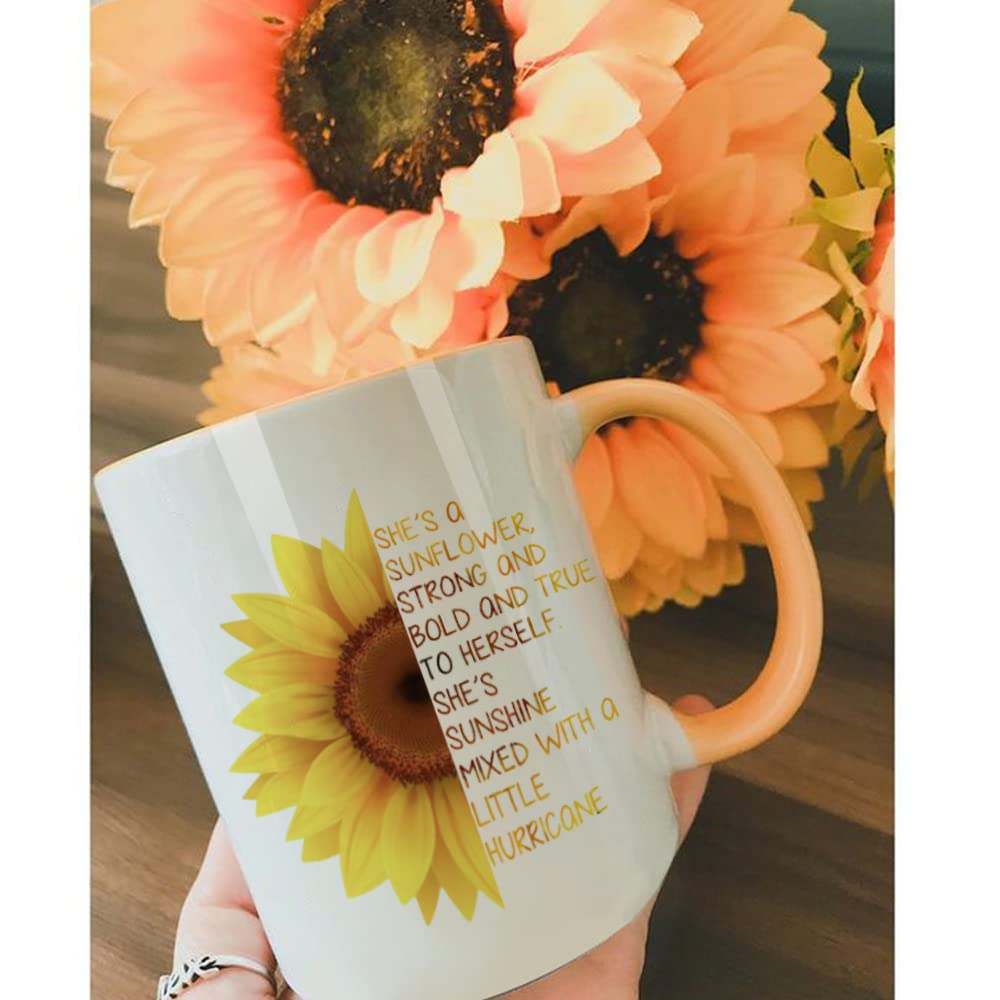 Sunflower Coffee Mug with Inspirational Quotes - Unique Gift for Women, Best Friends, Sisters & Moms - Perfect for Mother's Day, Birthday, Thanksgiving & Get Well Soon - Great for Coffee, Tea & Office/Home Decor