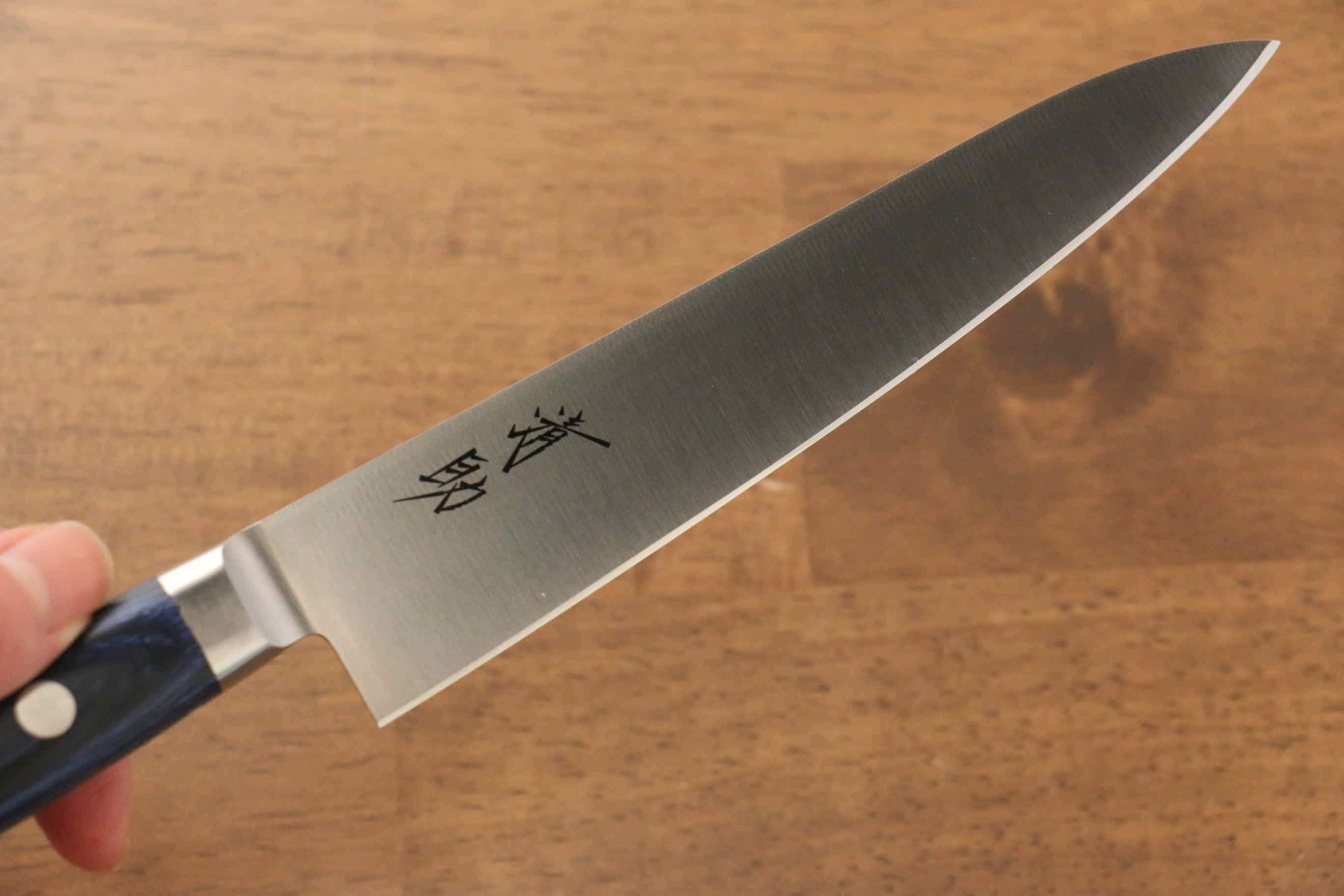 Premium Seisuke Seiten 150mm Molybdenum Petty Utility Knife - Blue Pakka Wood Handle with Protective Sheath - Ideal for Home Cooking, Sushi Prep & Professional Chefs