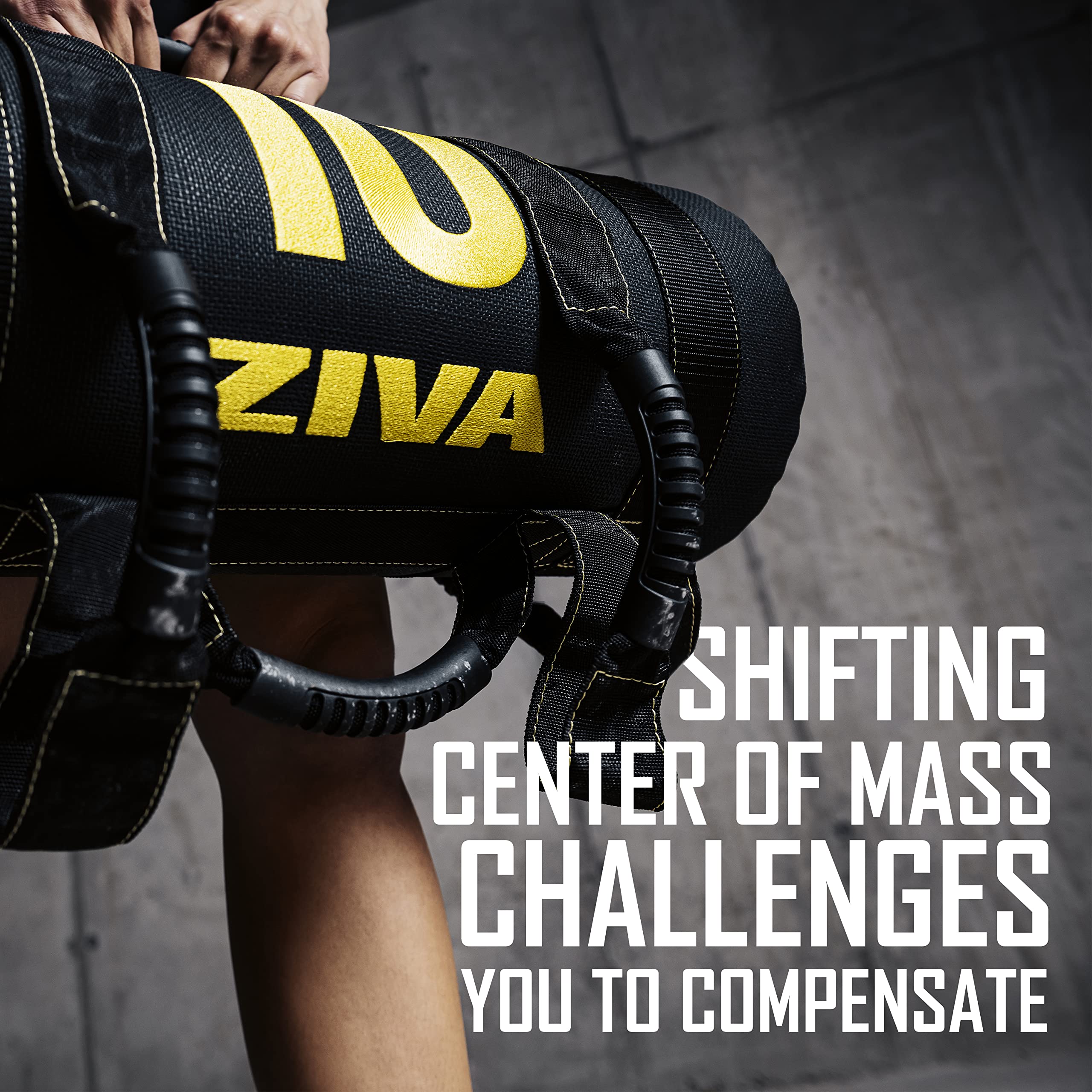 ZIVA Power Sandbag 10-50 lbs - Heavy Duty Weighted Sandbag for Strength Training, CrossFit & Home Gym Workouts | Durable Fitness Equipment with Handles for Functional Training | Perfect for HIIT, Rucking & Outdoor Exercise
